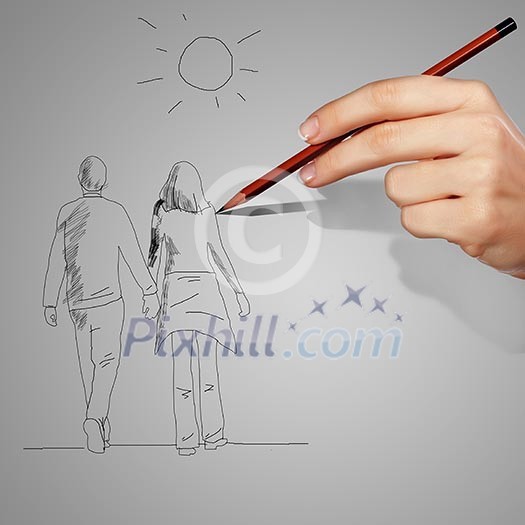 Man and woman as a happy couple together Man and woman as a happy couple together