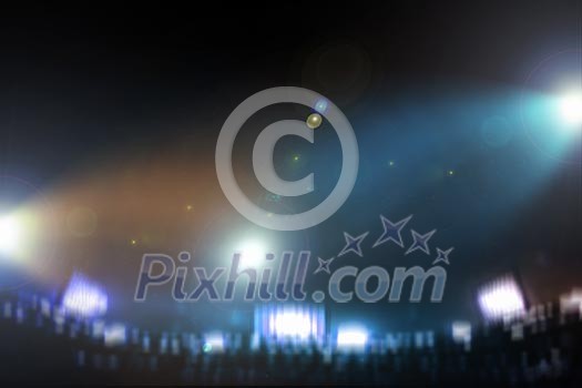Image of defocused stadium lights at night Image of defocused stadium lights at night