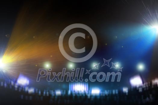 Image of defocused stadium lights at night Image of defocused stadium lights at night