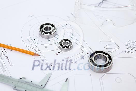 construction drafts and tools on the table construction drafts and tools on the table