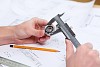 construction drafts and tools on the table