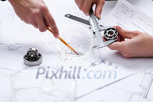 construction drafts and tools on the table construction drafts and tools on the table