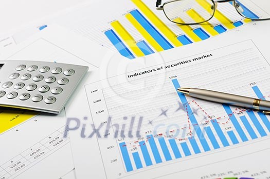 charts and graphs of sales of securities - workplace successful business man charts and graphs of sales of securities - workplace successful business man