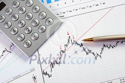 Charts and graphs of sales - a symbol of successful corporate business Charts and graphs of sales - a symbol of successful corporate business