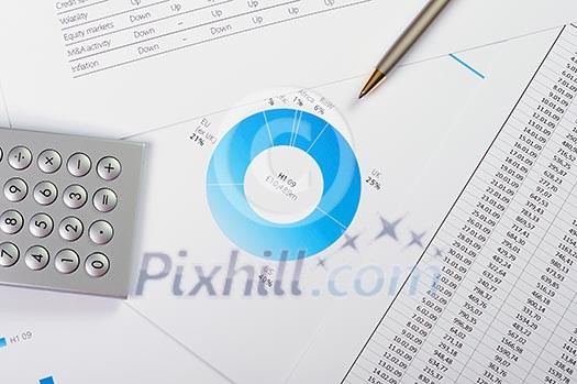 Charts and graphs of sales - a symbol of successful corporate business Charts and graphs of sales - a symbol of successful corporate business