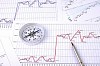 Graphs and charts. Workplace businessman.
