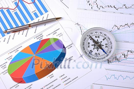 Graphs and charts. Workplace businessman. Graphs and charts. Workplace businessman.
