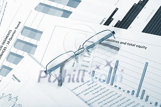 Charts, diagrams, tables. Workplace for the business person. Charts, diagrams, tables. Workplace for the business person.