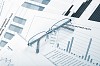 Charts, diagrams, tables. Workplace for the business person.