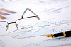 Charts, diagrams, tables. Workplace for the business person.