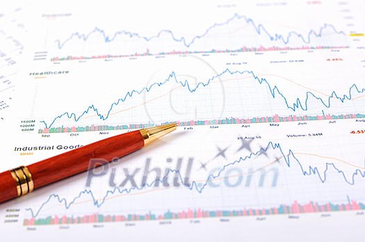Charts, diagrams, tables. Workplace for the business person. Charts, diagrams, tables. Workplace for the business person.