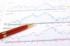 Charts, diagrams, tables. Workplace for the business person.