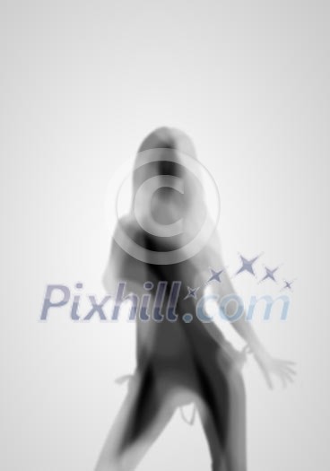 Image of female silhouette against white background Image of female silhouette against white background