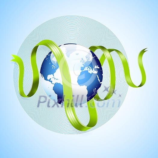 Image of green platen earth as symbol of environmental protection Image of green platen earth as symbol of environmental protection