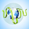Image of green platen earth as symbol of environmental protection