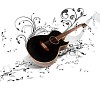 Image of a guitar against decorative background