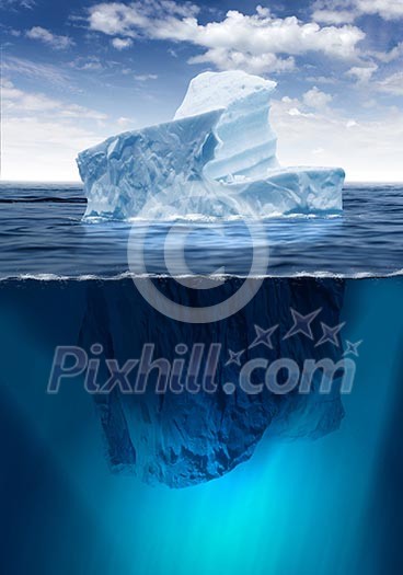 Antarctic iceberg in the ocean. Beautiful polar sea background. Antarctic iceberg in the ocean. Beautiful polar sea background.