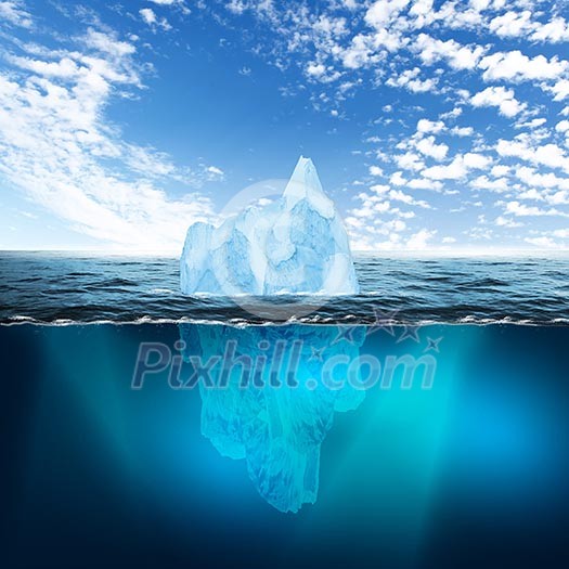 Antarctic iceberg in the ocean. Beautiful polar sea background. Antarctic iceberg in the ocean. Beautiful polar sea background.