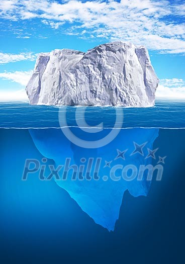 Antarctic iceberg in the ocean. Beautiful polar sea background. Antarctic iceberg in the ocean. Beautiful polar sea background.