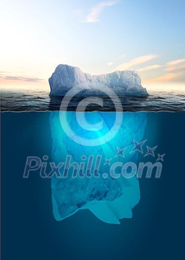 Antarctic iceberg in the ocean. Beautiful polar sea background. Antarctic iceberg in the ocean. Beautiful polar sea background.