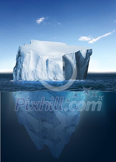 Antarctic iceberg in the ocean. Beautiful polar sea background. Antarctic iceberg in the ocean. Beautiful polar sea background.