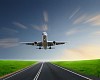 Image of airplane in blue cloudy sky