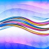 abstract background with green, pink, purple elements