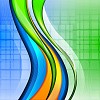 abstract background with green, pink, purple elements