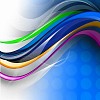 abstract background with green, pink, purple elements