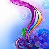 abstract background with green, pink, purple elements