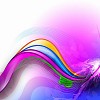 abstract background with green, pink, purple elements