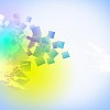 abstract background with green, pink, purple elements