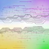 abstract background with green, pink, purple elements