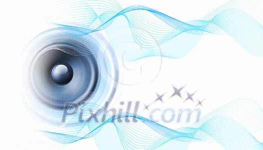 image of speakerphones and sound against white background image of speakerphones and sound against white background