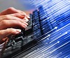 Hands of a young woman presses the keyboard. Workplace businessman