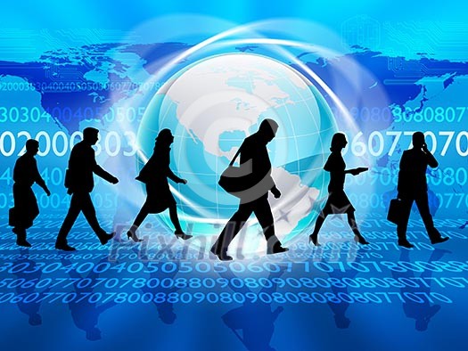 Silhouettes of people in the abstract business background. Silhouettes of people in the abstract business background.
