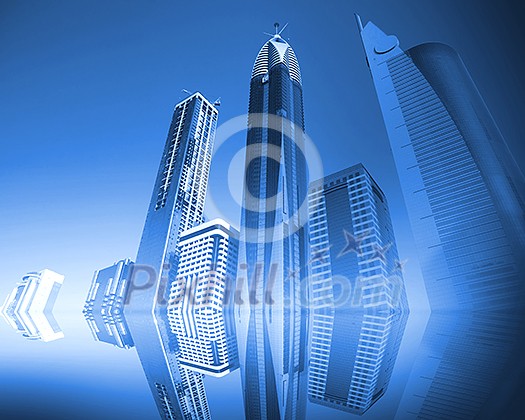 picture of urban landscape with blue glass skyscrapers picture of urban landscape with blue glass skyscrapers