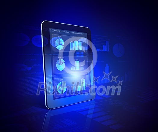 Pads with color diagrams and color shining on background Pads with color diagrams and color shining on background