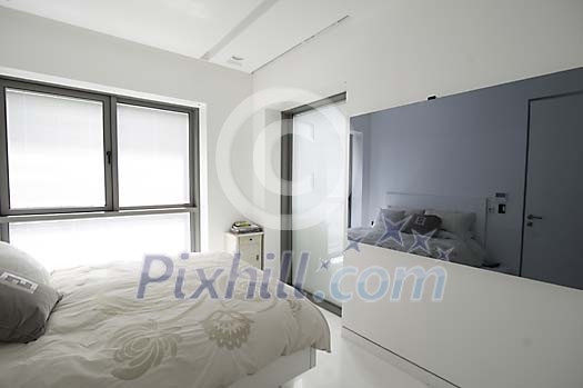 Inside of a modern bedroom Inside of a modern bedroom
