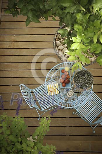 Terrace furniture from above Terrace furniture from above