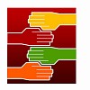 Hands holding each other. a symbol of friendship and cooperation. Illustration