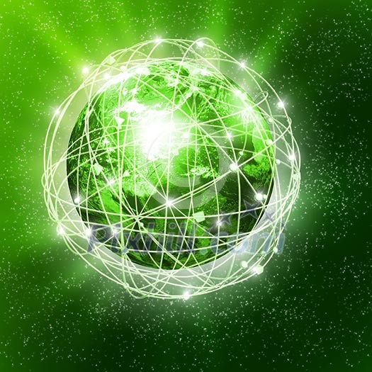 Earth and the communication on its surface. A symbol of high-speed and technology. Earth and the communication on its surface. A symbol of high-speed and technology.