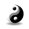Symbol of yin and yang of the background. The sign of the two elements.