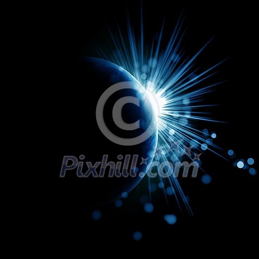Image of a solar eclipse. Illustration on a dark background Image of a solar eclipse. Illustration on a dark background