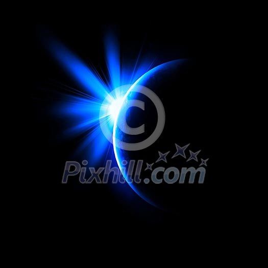 Image of a solar eclipse. Illustration on a dark background Image of a solar eclipse. Illustration on a dark background
