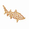 many gold fish together as symbol of teamwork