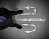 Top view of businessman standing against directions background