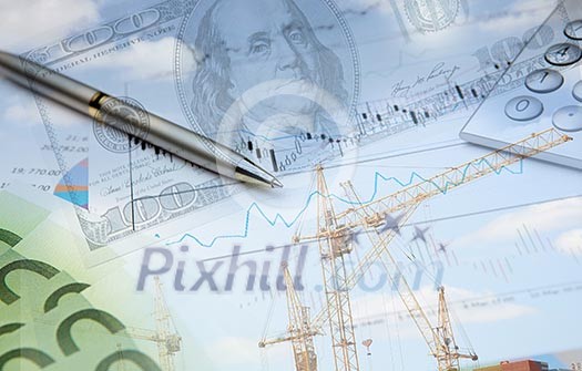 Collage of financial and business charts and graphs Collage of financial and business charts and graphs