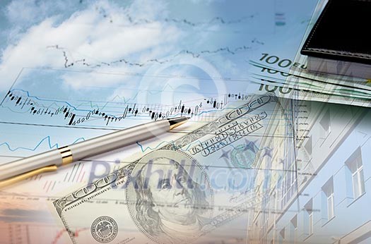 Collage of financial and business charts and graphs Collage of financial and business charts and graphs