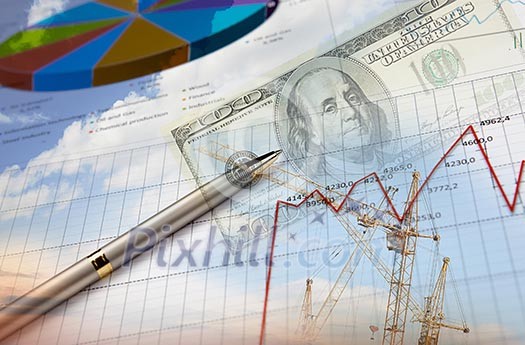 Collage of financial and business charts and graphs Collage of financial and business charts and graphs